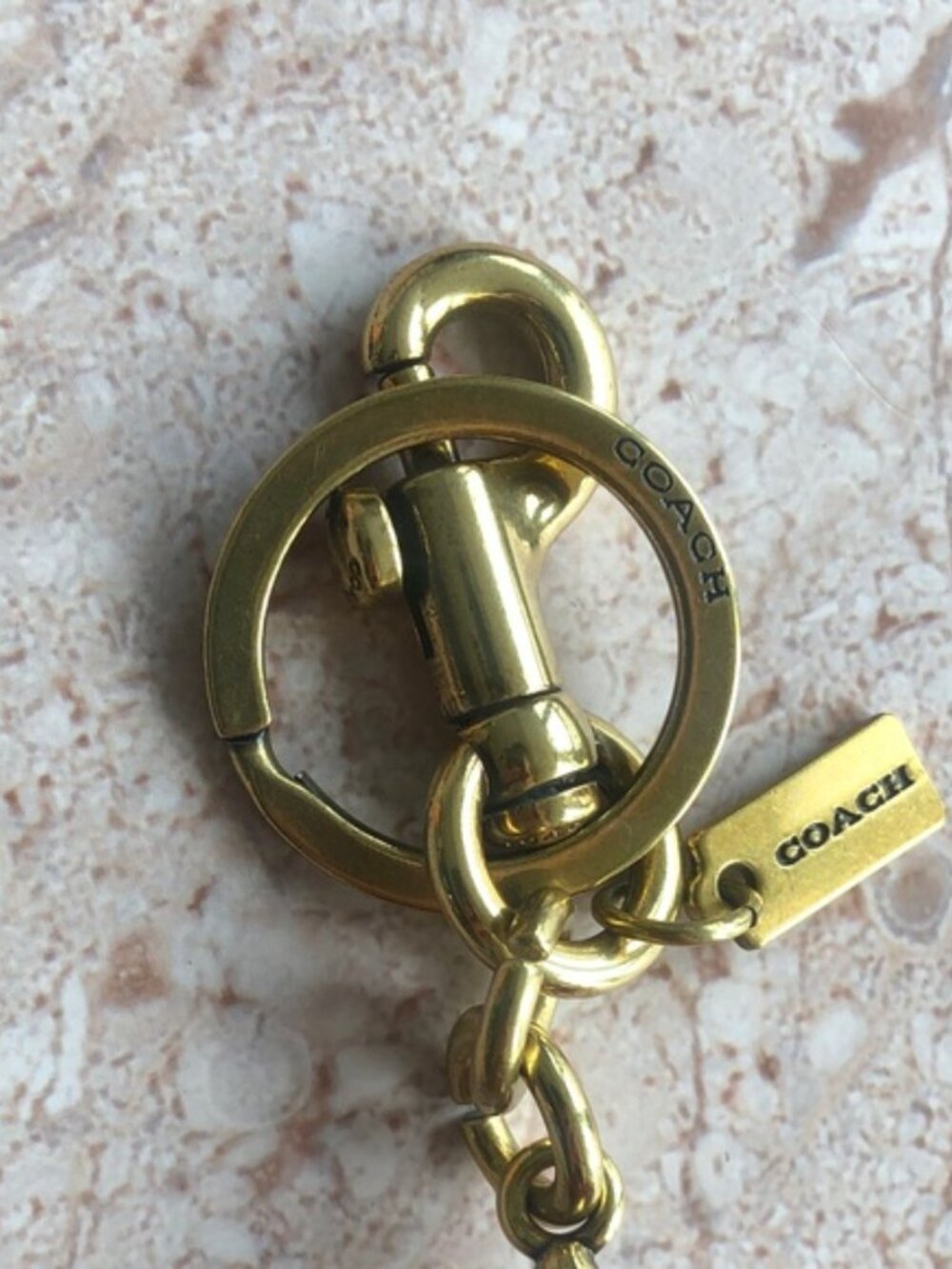 COACH Gold-Tone Keychain with Red Glitter Cherry Charm - Picture 2 of 3